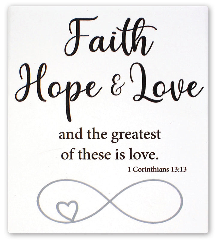 Ceramic Plaque - Faith, Hope & Love
