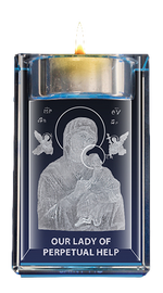Perpetual Help Crystal Block with Candle