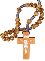 Wood Corded Rosary Natural Bead