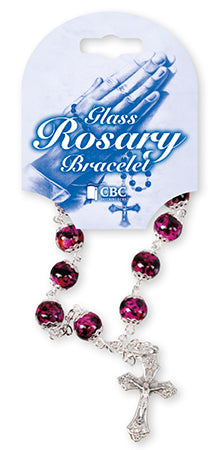 Pink Bead Rosary Bracelet | Rosaries &amp; Prayer Cards | The Shrine Shop