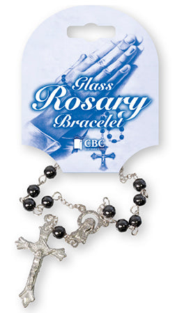 Hematite Rosary Bracelet | Rosaries &amp; Prayer Cards | The Shrine Shop