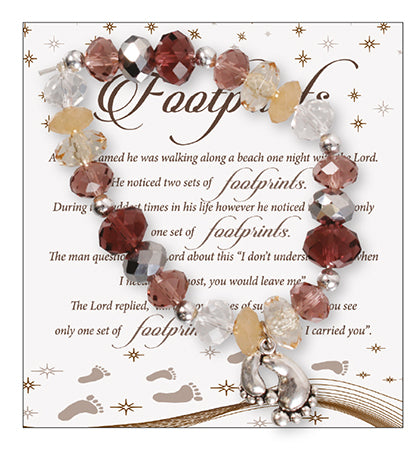 Glass Bracelet &ndash; Footprints | Jewellery &amp; Medals | The Shrine Shop