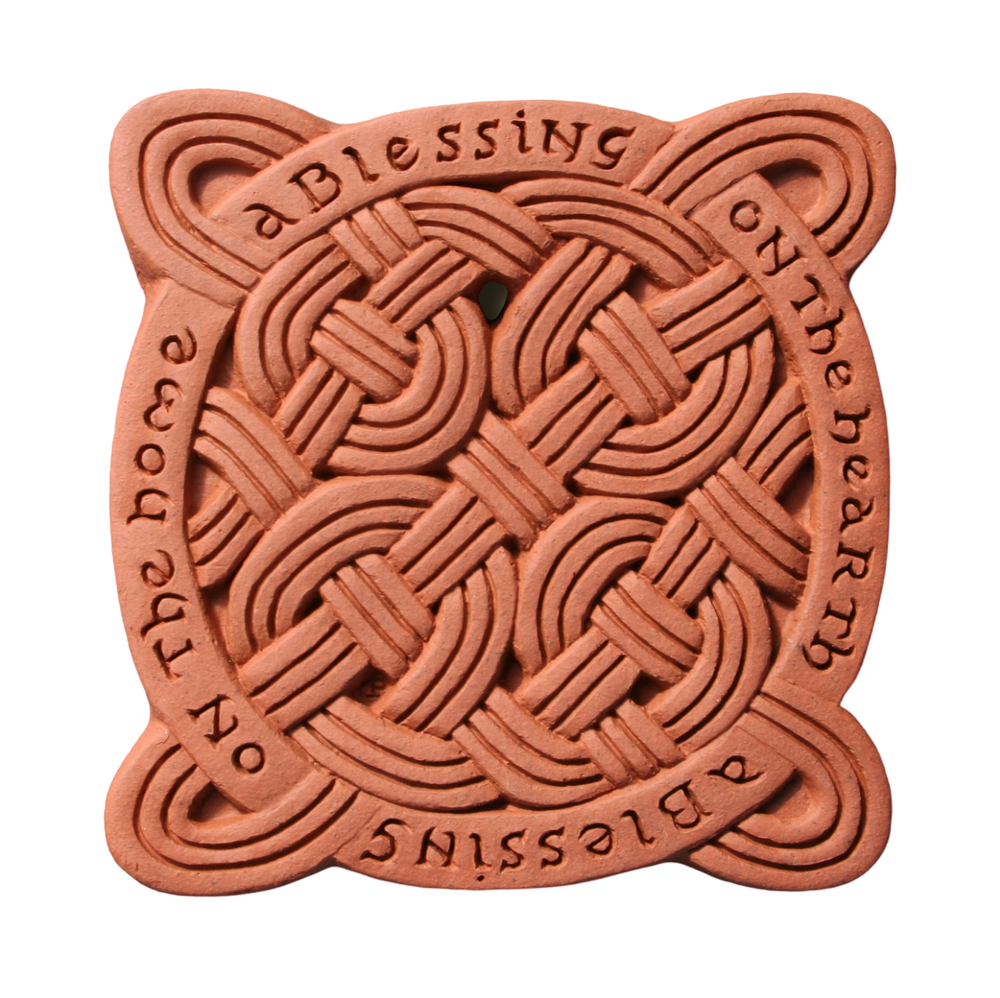 Terracotta Wall Tile – Celtic Blessing
