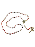 Red and White Swirl Rosary