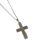Sterling Silver Lord's Prayer Cross Necklace
