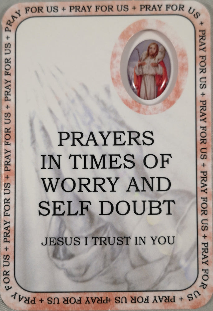 Prayers in time of Worry and Self Doubt Prayer Card