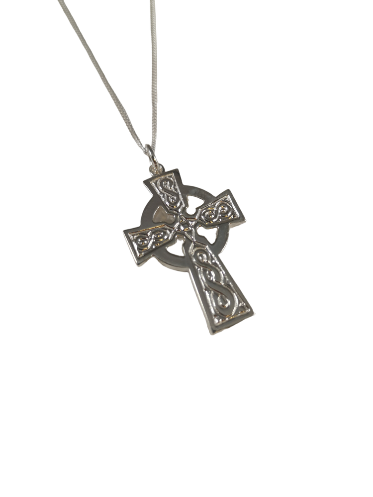 Sterling Silver Large Celtic Cross Necklace