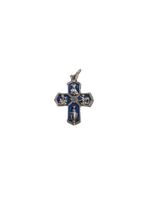 Blue Enamel Crucifix Medal