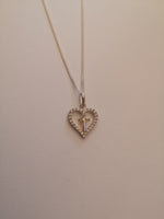 Sterling Silver Cubic Zirconia Heart with Cross Necklace