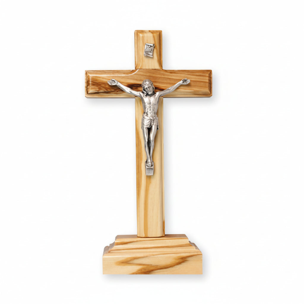 Olive Wood Standing Crucifix | Crosses &amp; Crucifixes | The Shrine Shop