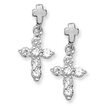 Sterling Silver Double Cross Earrings