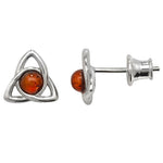 Sterling Silber Trinity Knot Earrings with Amber
