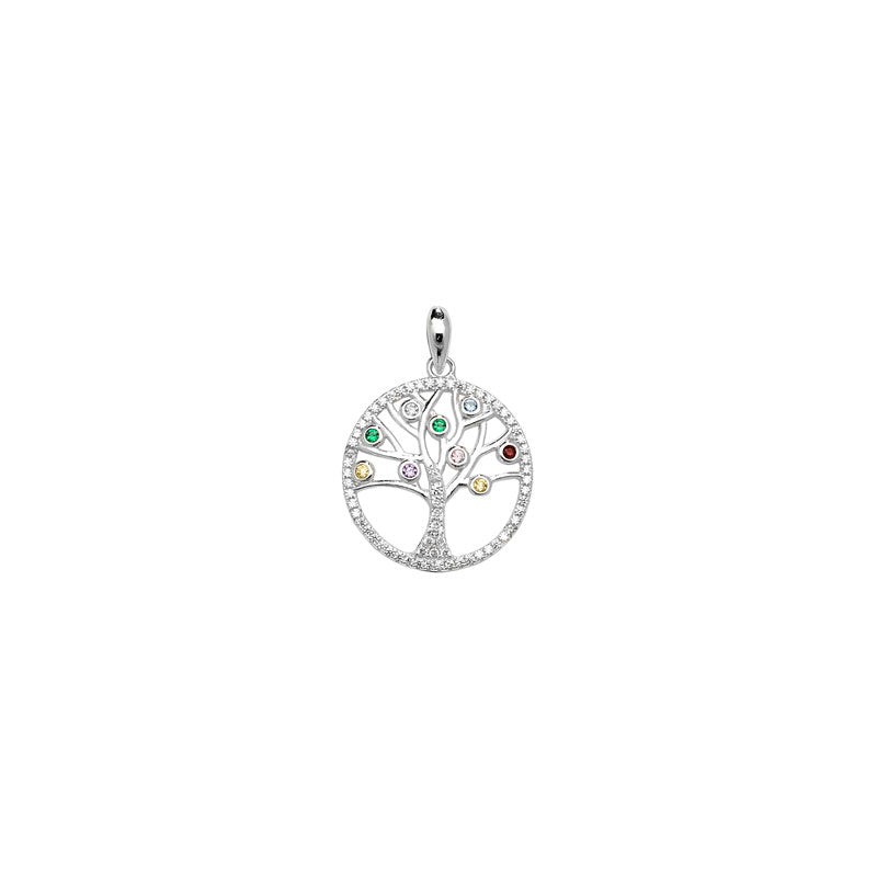 Sterling Silver Coloured Tree of Life Necklace