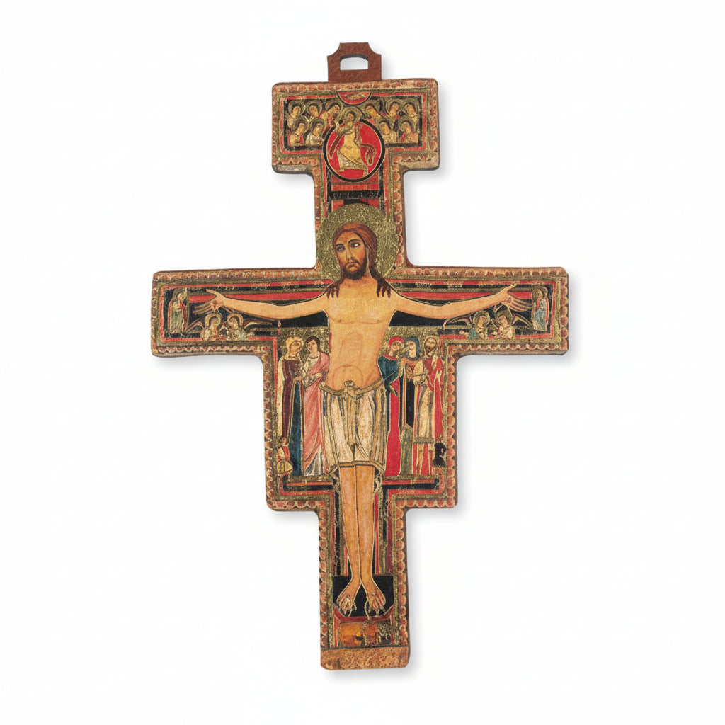 Saint Francis Wood Cross | Crosses &amp; Crucifixes | The Shrine Shop