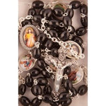 Black Oval Glass Bead Rosary