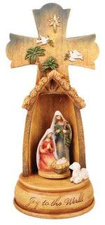 Nativity Cross Resin