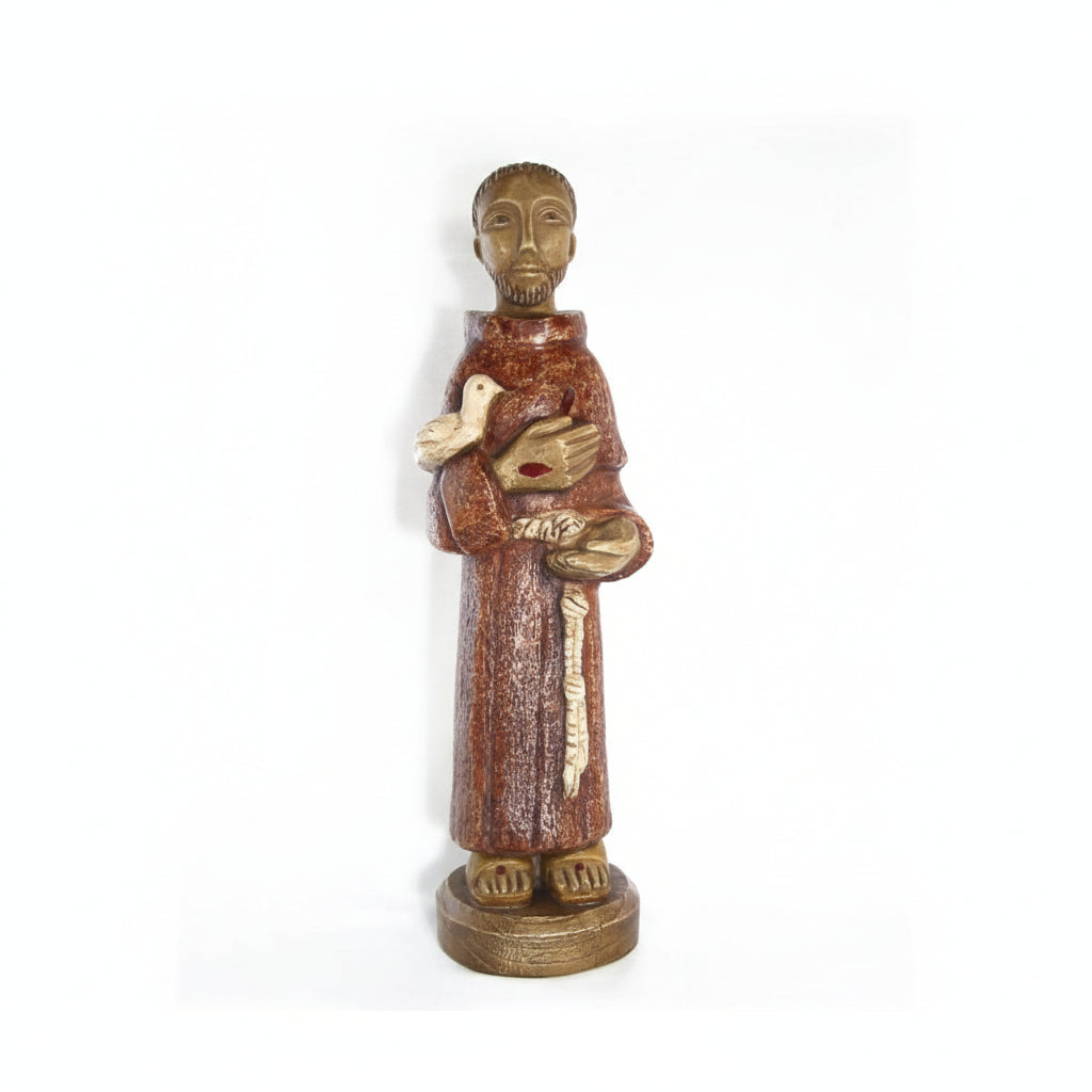 Statue St Francois 25cm | Atelier d'art de Bethl&eacute;em | The Shrine Shop