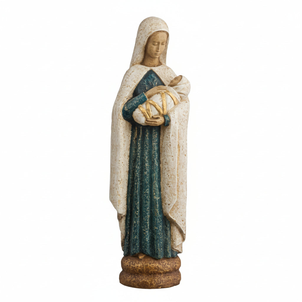 Statue Vierge a l'enfant | Atelier d'art de Bethl&eacute;em | The Shrine Shop